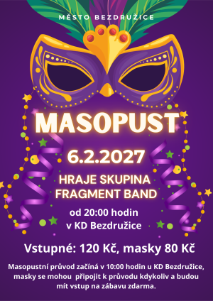 masopustní průvod a zábava
